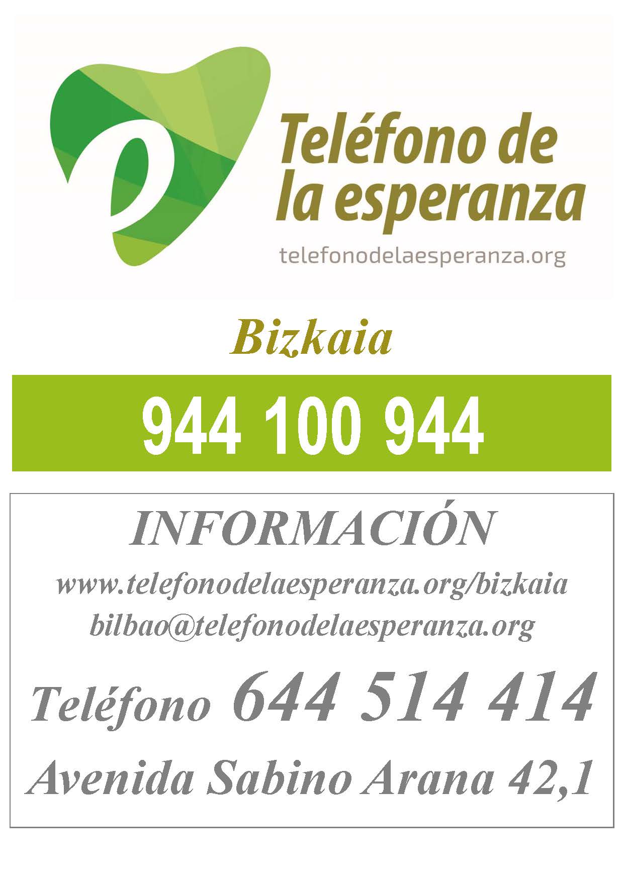 telefono de la esperanza madrid gratis